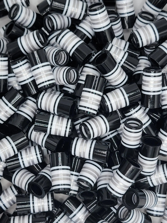 Hooch golf ferrules in black and white striped design, ideal for customizing golf clubs. BBF style ferrules for outdoor golf equipment upgrades.