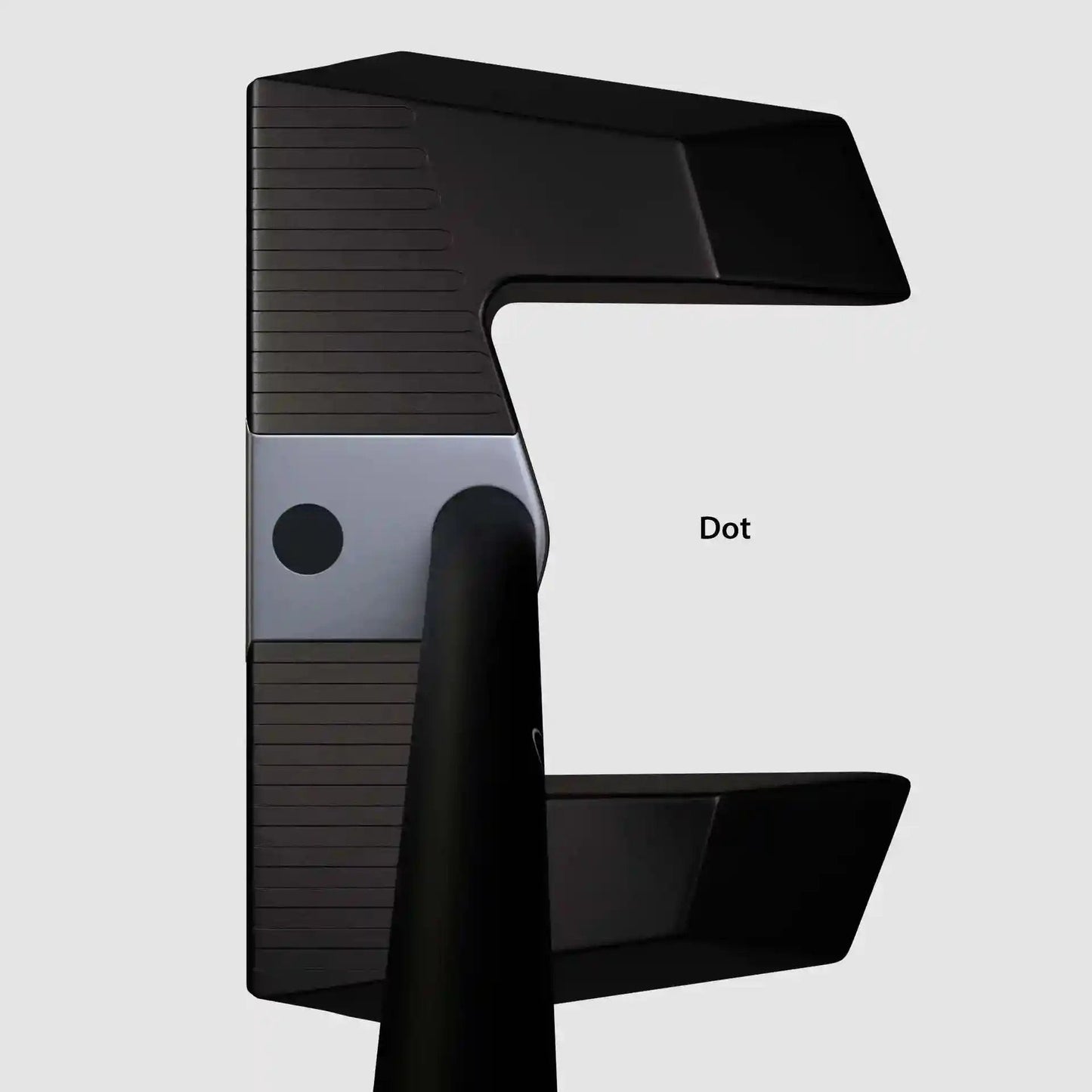 Dot alignment aid on LAB Golf MEZZ.1 Max Broomstick Putter, offering minimalist visual cue for centered strokes.