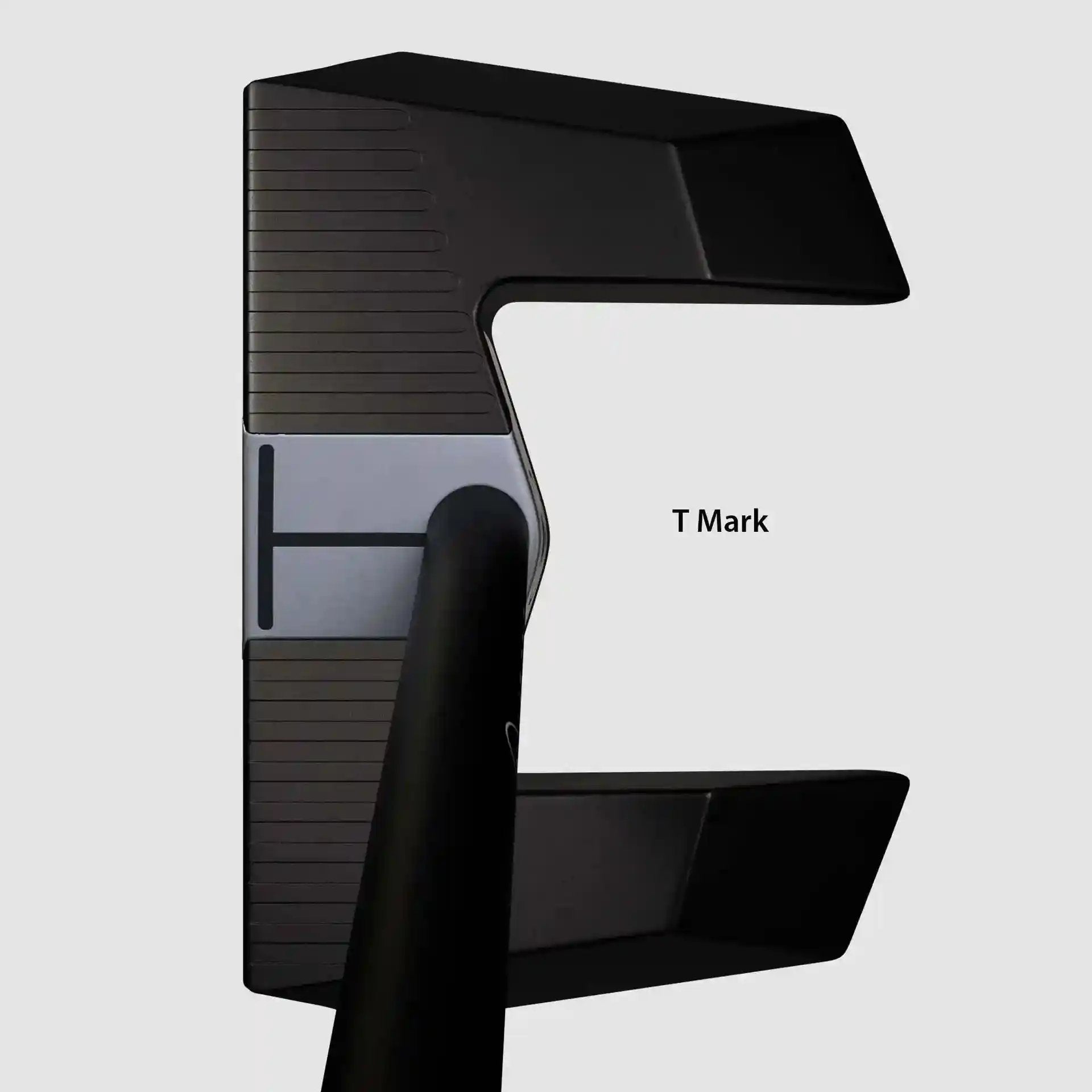 T Mark alignment on LAB Golf MEZZ.1 Max Putter, combining horizontal and vertical lines for enhanced visual targeting.