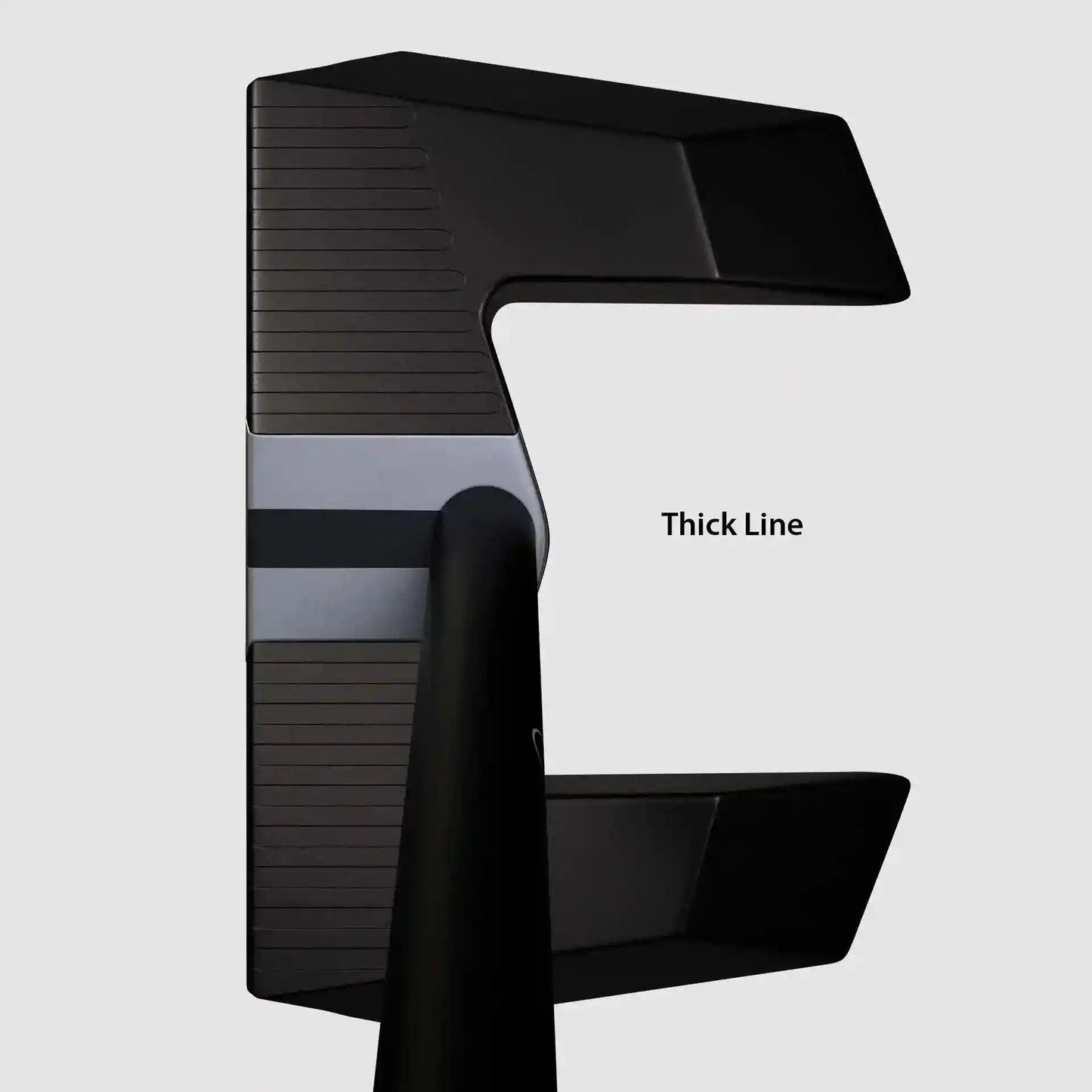 Thick line alignment option on LAB Golf MEZZ.1 Max Broomstick Putter, providing bold visual guidance for putting accuracy.