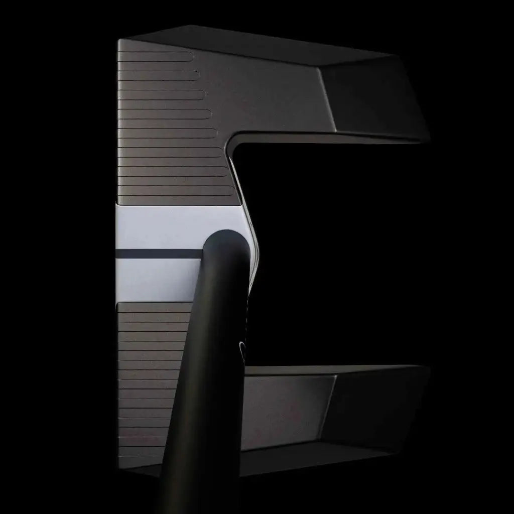 Top view of Stock LAB Golf MEZZ.1 Putter highlighting mid-mallet alignment lines and shaft integration for accurate aim and control.