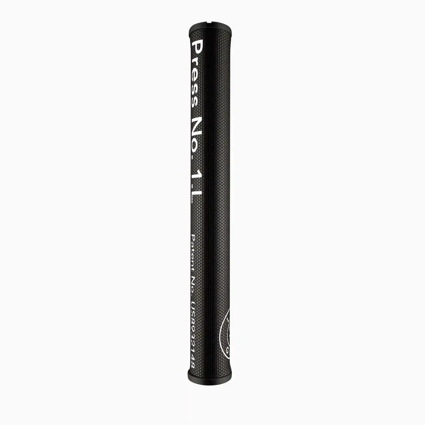 Side view of LAB Golf Press.1 L 3° Grip showing Press No. 1L branding, ideal for golfers seeking precision and consistent hand placement.