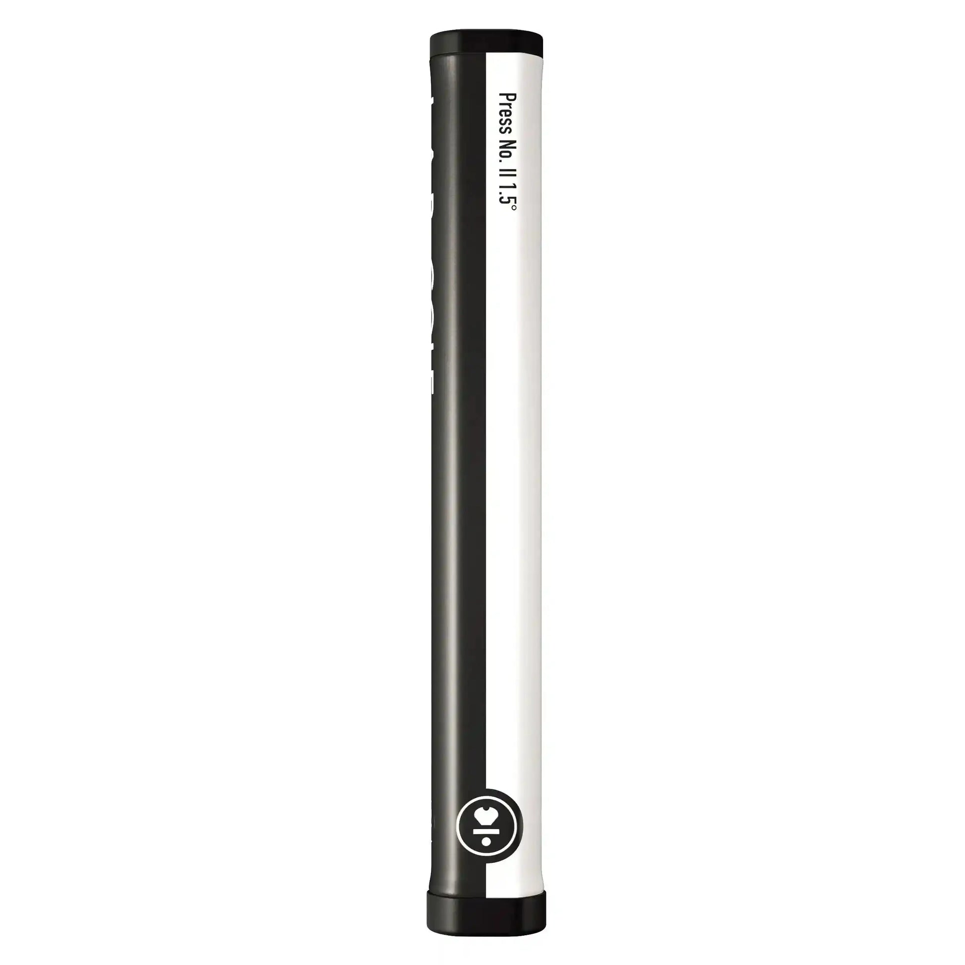 LAB Press II Grip (Smooth) in black and white design with 1.5° press angle, ideal for precision putting. Premium sporting goods grip by LAB Golf.
