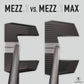Top comparison of MEZZ.1 vs. MEZZ.1 Max Putters showing size difference and alignment features for improved forgiveness and control.